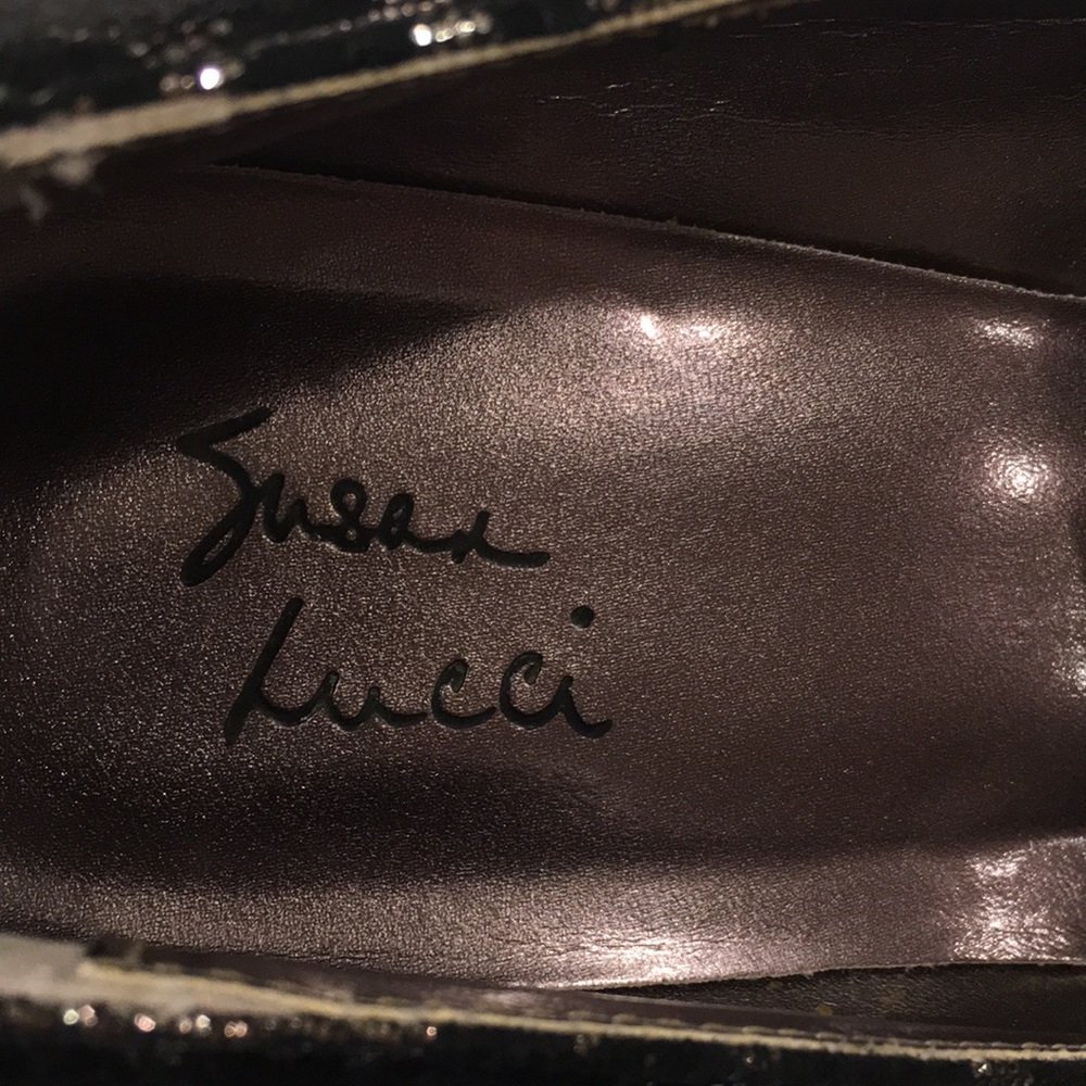 ✅ SOLD Black “Lace” Silver Heel 10M - Picture 8 of 10